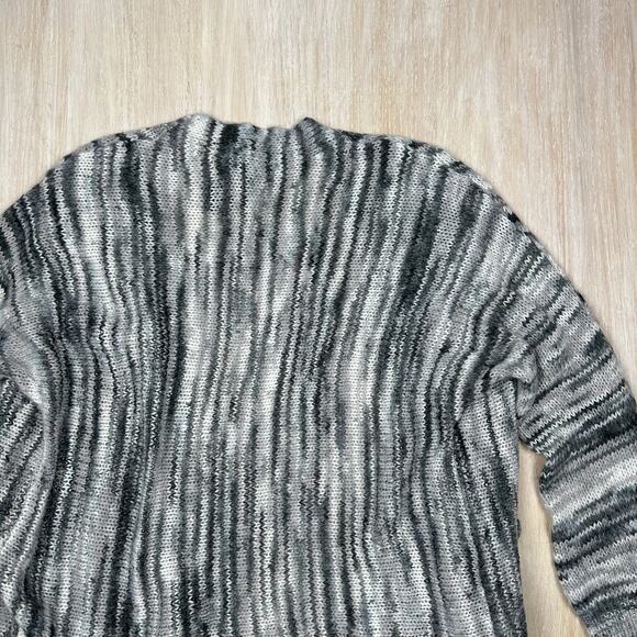 NWT Lane Bryant Gray Marled Stripe Open Front Knit Sweater Cardigan 18/20 - Picture 14 of 16